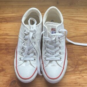 Converse White and Red Low-Top Sneakers